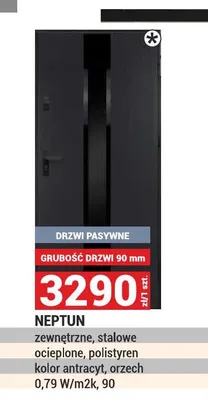 Drzwi zewnętrzne stalowe Neptun 90 mm promocja w Merkury Market