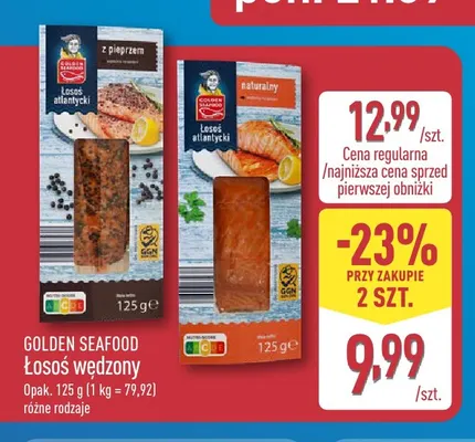 Łosoś wędzony z pieprzem Golden Seafood promocja w Aldi