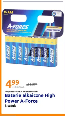 Baterie alkaliczne High Power A-Force AAA promocja w Action