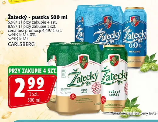 Piwo bezalkoholowe Żatecký Světlý Ležák promocja w Prim Market
