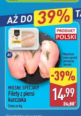Filety z piersi kurczaka Mięsne Specjały promocja w Aldi