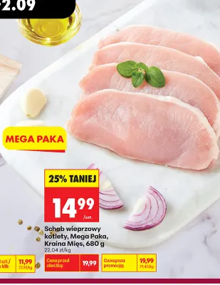 Schab wieprzowy kotlety Mega Paka Kraina Mięs promocja w Biedronka