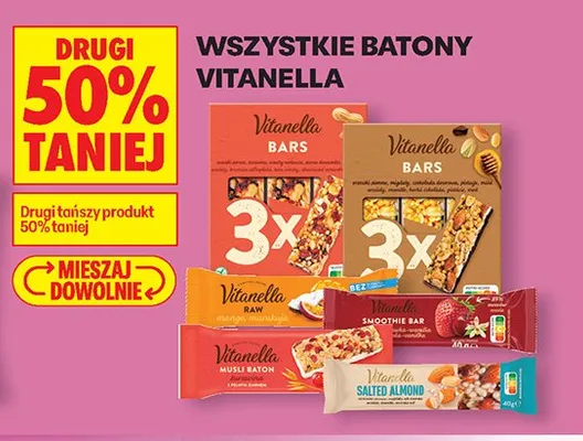 Wszystkie batony Vitanella DRUGI -50% promocja w Biedronka