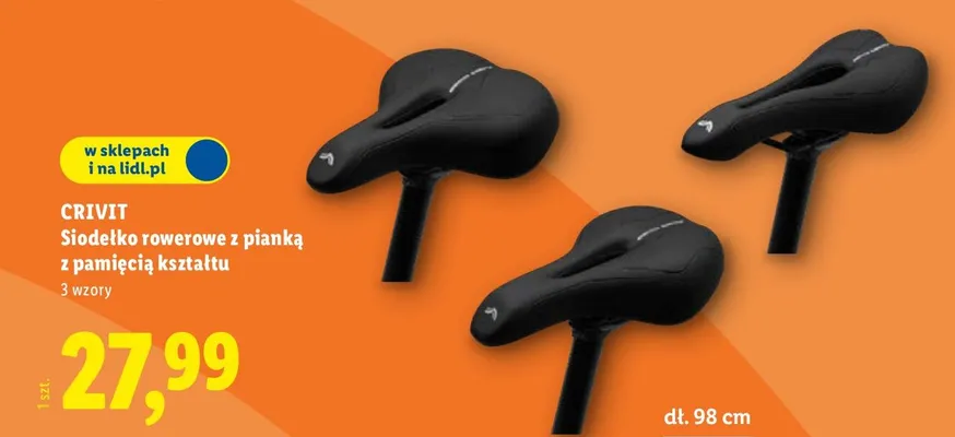Siodełko rowerowe z pianką z pamięcią kształtu Crivit promocja