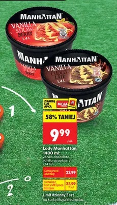 Lody Manhattan Vanilla Strawberry promocja w Biedronka