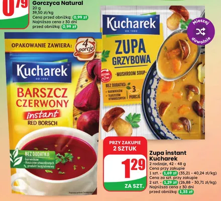 Zupa grzybowa Kucharek promocja w Dino