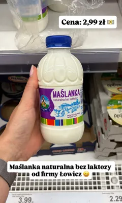 Maślanka naturalna bez laktozy Łowicz promocja w Dino