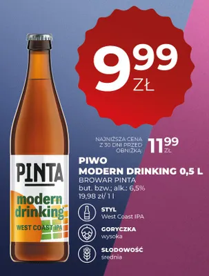 Piwo Pinta Modern Drinking promocja w Duży Ben