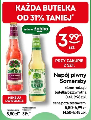 Napój piwny Somersby różne rodzaje promocja w Żabka