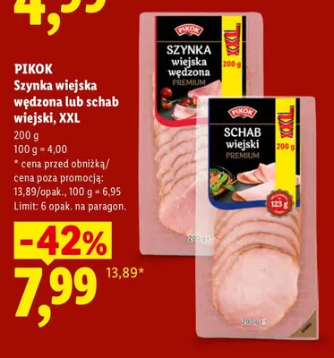 Szynka wiejska wędzona XXL Pikok promocja w Lidl