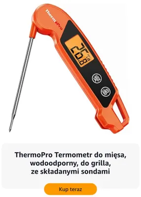 Termometr do mięsa ThermoPro wodoodporny do grilla ze składanymi sondami promocja w Amazon
