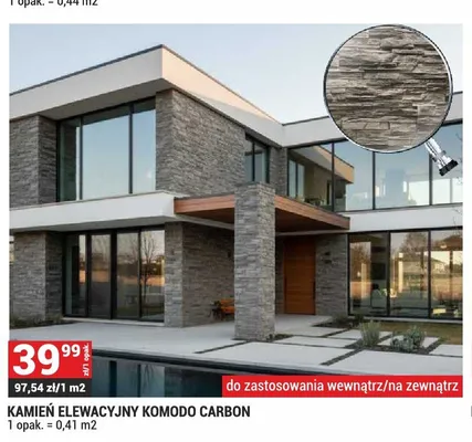Kamień elewacyjny Komodo Carbon promocja w Merkury Market