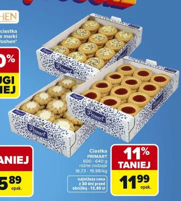 Ciastka Primart 600-640g promocja w Carrefour