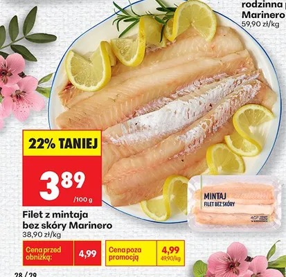 Filet z mintaja bez skóry promocja w Biedronka