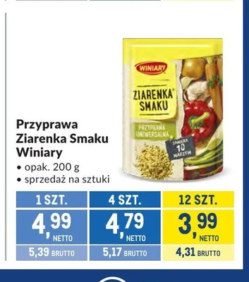 Przyprawa Ziarenka Smaku Winiary promocja w Makro