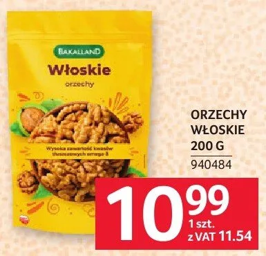 Orzechy włoskie Bakalland 200g promocja w Selgros
