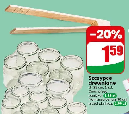 Szczypce drewniane dł. 21 cm promocja w Dino