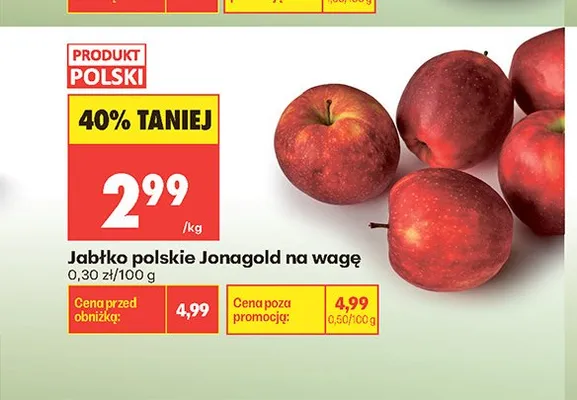 Jabłko polskie Jonagold na wagę promocja w Biedronka