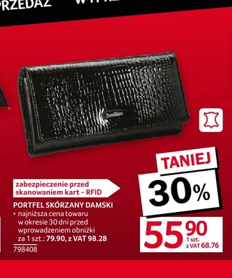 Portfel skórzany damski promocja w Selgros