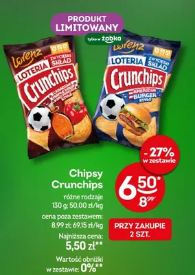 Chipsy Crunchips różne rodzaje promocja w Żabka