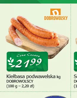 Kiełbasa podwawelska KARKUT promocja w CEZAR Delikatesy
