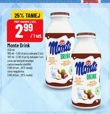 Napój mleczny Monte Drink promocja w POLOmarket