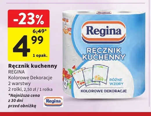 Ręcznik kuchenny Regina Kolorowe Dekoracje promocja w Intermarche