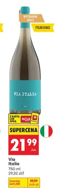 Wino czerwone Via Italia promocja w Biedronka