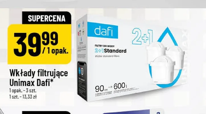Wkłady filtrujące Unimax Dafi 3-pak promocja w POLOmarket