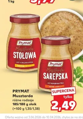 Musztarda sarepska PRYMAT promocja w Kaufland