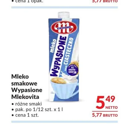 Mleko smakowe Wypasione Mlekovita promocja w Makro