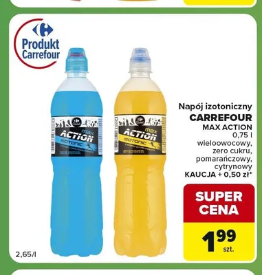 Napój izotoniczny wielowocowy Carrefour Max Action promocja w Carrefour Express