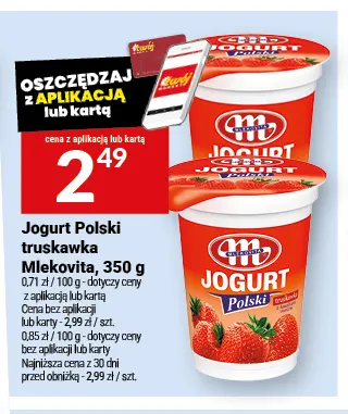 Jogurt Polski truskawka Mlekovita promocja w Twój Market