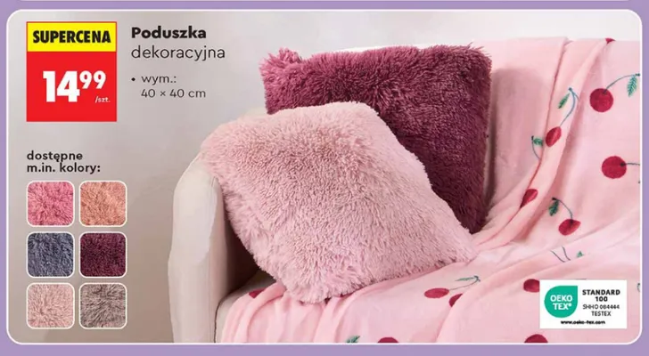 Poduszka dekoracyjna Smukee 40x40 cm promocja w Biedronka