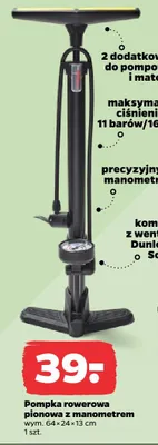 Pompka rowerowa pionowa z manometrem promocja w Netto