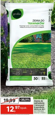Ziemia do zakładania i renowacji trawników Geolia 50l promocja w Leroy Merlin