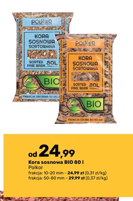 Kora sosnowa Bio Polkor frakcja 50-80 mm promocja w Bricomarche