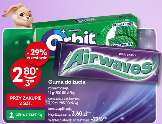 Guma do żucia różne rodzaje promocja w Żabka
