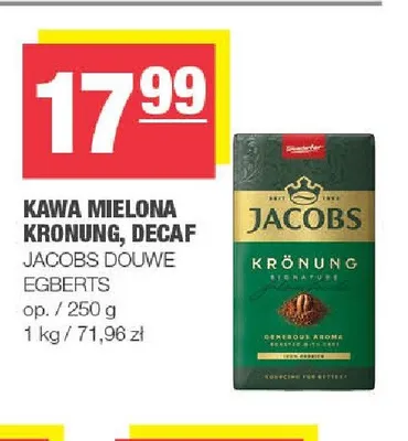 Kawa mielona Kronung Jacobs promocja w SPAR