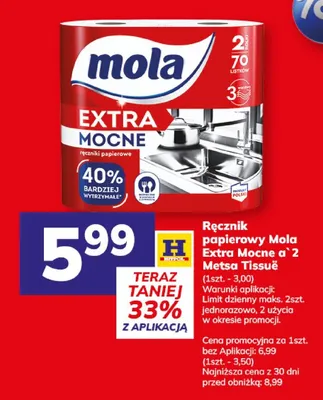 Ręcznik kuchenny Mola Extra Mocne a'2 Białe Tissue promocja w Hitpol