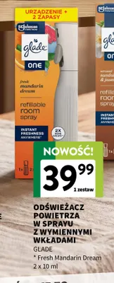 Odświeżacz powietrza w sprayu z wymiennymi wkładami Glade Fresh Mandarin Dream promocja w Intermarche