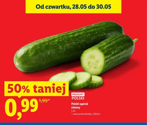 Ogórek zielony polski promocja w Lidl