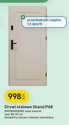 Drzwi stalowe Skand P68 promocja w Castorama