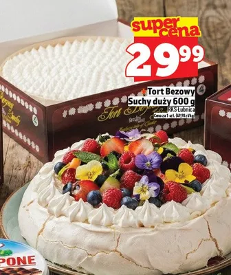 Tort bezowy suchy duży promocja w TOPAZ