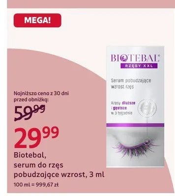 Biotebal serum do rzęs pobudzające wzrost promocja w Rossmann