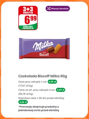 Czekolada Milka Biscoff promocja w Dino