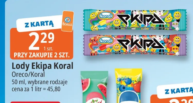 Lody Ekipa Koral promocja w Leclerc