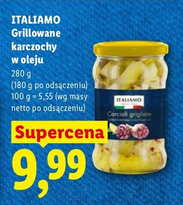 Grillowane karczochy w oleju Italiamo promocja w Lidl