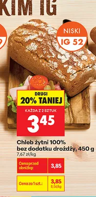 Chleb żytni 100% bez dodatku drożdży promocja w Biedronka