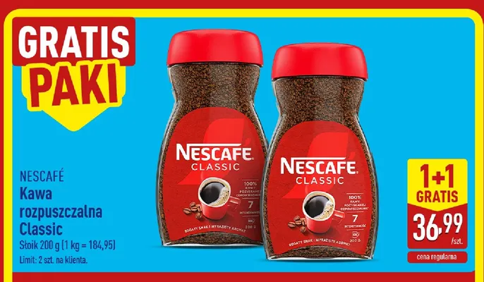 Kawa rozpuszczalna Classic Nescafé promocja w Aldi